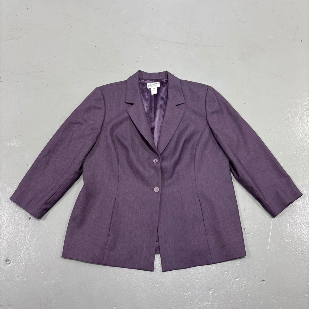 Pendleton Purple 100% Virgin Wool Blazer Jacket Plus Size 18W Made in USA